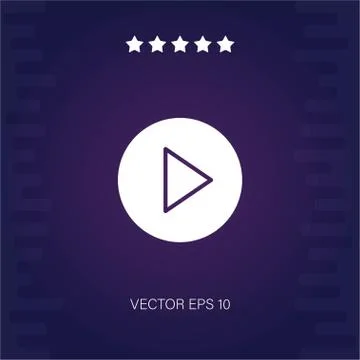 Play button vector icon Stock Illustration