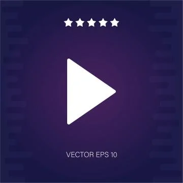 Play button vector icon Stock Illustration