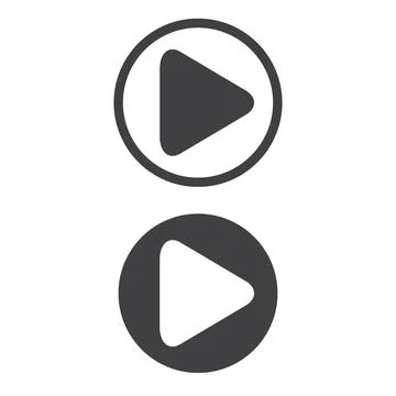Play button vector icon Stock Illustration