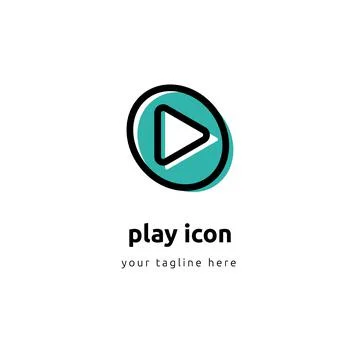 Play button vector icon isolated on white background, video play symbol Stock Illustration