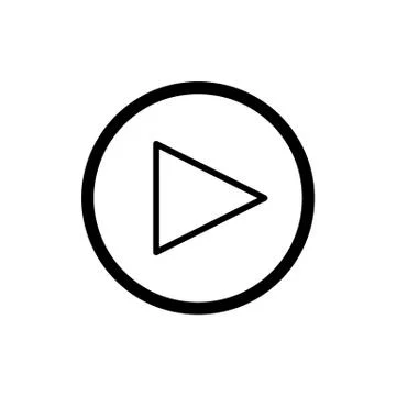 Play button. vector icon in linear style isolated on white. Audio or video icon. イラスト素材