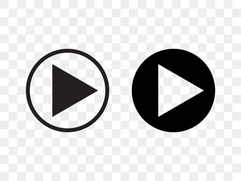 Play button vector icon, music audio and video player play button in circle Stock Illustration