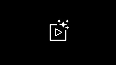 Play button, video play icon animation isolated on black background Stock Footage 334130877