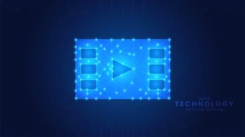 Play button video player. Online live video marketing concept Stock Illustration