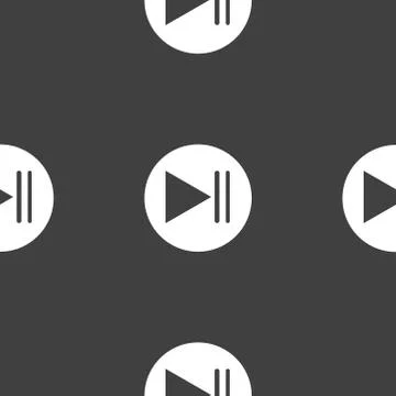 Play button web icon. flat design. Seamless pattern. イラスト素材