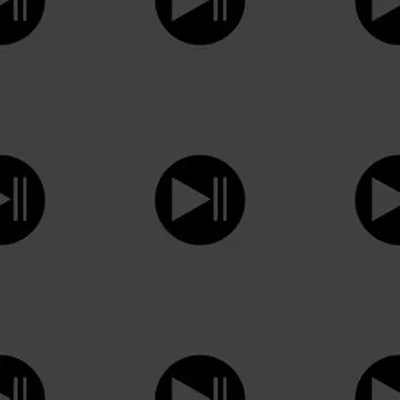 Play button web icon. flat design. Seamless pattern. Stock Illustration