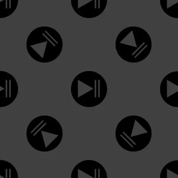 Play button web icon. flat design. Seamless pattern. Stock Illustration
