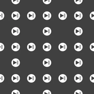 Play button web icon. flat design. Seamless pattern. Stock Illustration