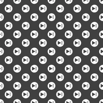 Play button web icon. flat design. Seamless pattern. Illustrazione stock