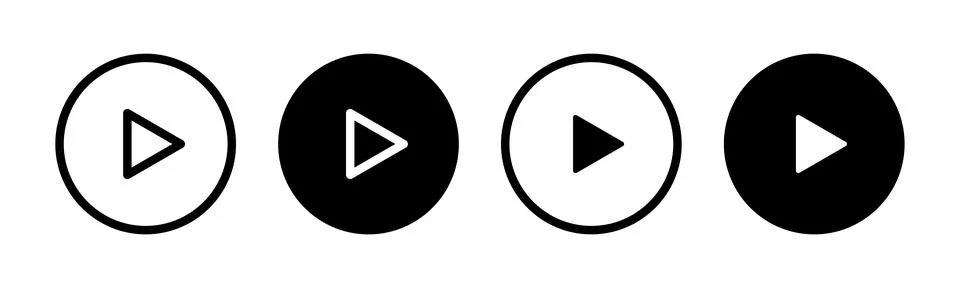 Play buttonPlay button icon set. Start symbol vector illustration. Web medi.. Stock Illustration