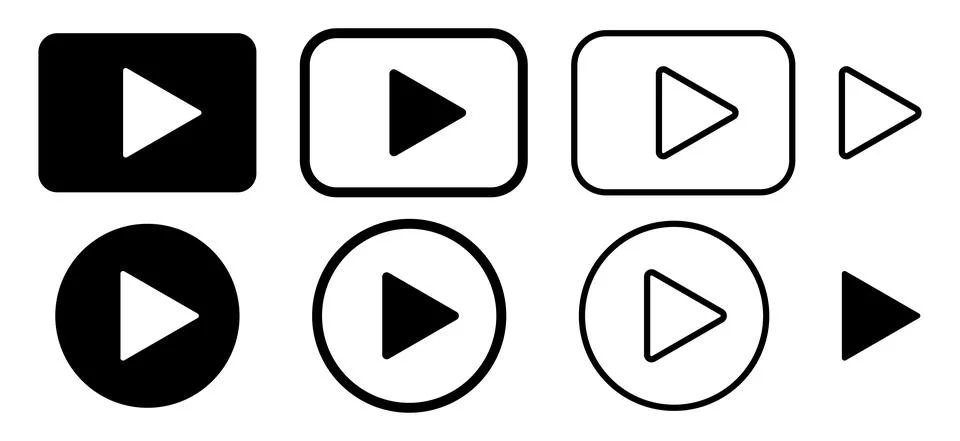 Play buttons set Stock Illustration