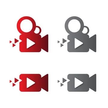 Play camera pixel for your best business company symbol Stock Illustration