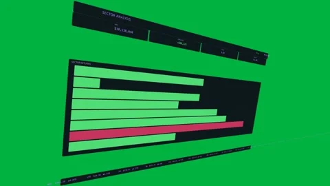 On play camera rotating around sector panel, showing green-bars, red-bar, Stock Footage 329573075