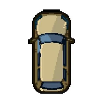 Play car top view pixel art vector illustration Stock Illustration