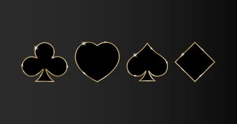 Play card symbol set vector icon. Illustrazione stock
