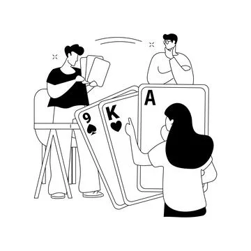 Play cards abstract concept vector illustration. Stock Illustration