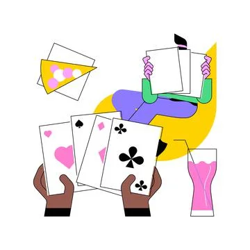 Play cards abstract concept vector illustration. Stock Illustration