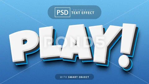 Play cartoon style text effect editable PSD Template