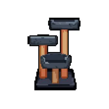 Play cat tree pixel art vector illustration Stock Illustration
