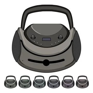 Play cd player cartoon vector graphic Stock Illustration