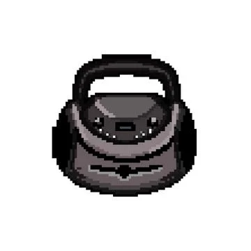 Play cd player pixel art vector illustration Illustrazione stock