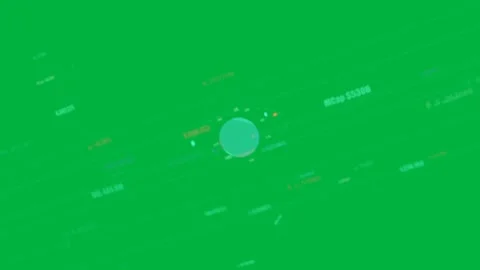 On play central teal node rotating, orbiting markers, sliding lines showing live Stock Footage 329532264