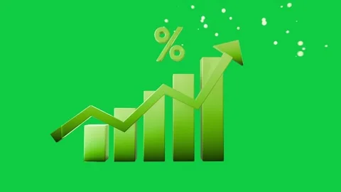 On play, chart animating on transparent bg bars forming, line forming arrow Stock Footage 339724747
