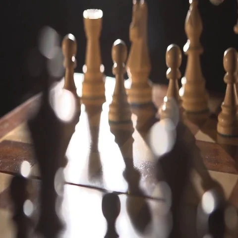 Play chess makes a move Video stock 69542742