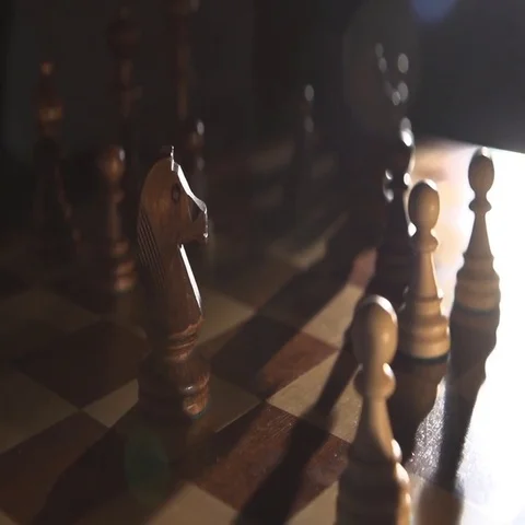 Play chess makes a move Stock Footage 69542999