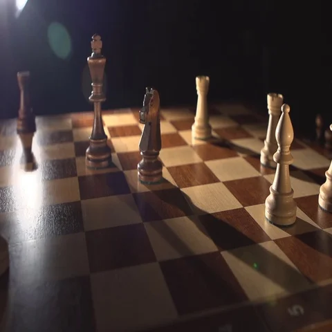 Play chess makes a move Stock Footage 69543227