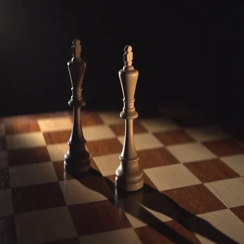 Play chess  Queen cuts queen in chess 動画素材 69542528