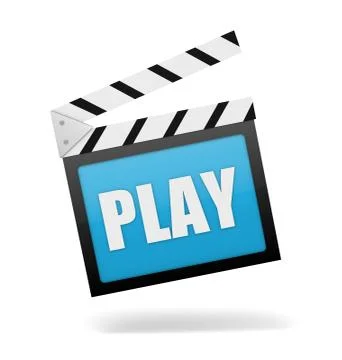 Play clapperboard concept  3d illustration Stock Illustration