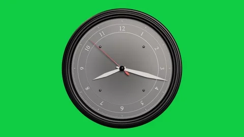 On play clock scaling, red second sweeping CW, hour-minute advancing to show 库存影片 337506445