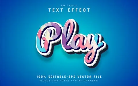Play colorful text effect Illustrazione stock