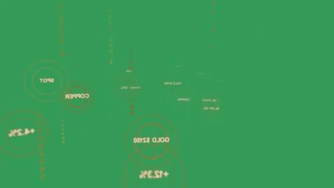 On play commodity nodes shifting and pulsing, rings showing market percent on Vídeo Stock 329548490