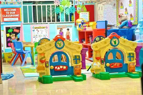 Play corner Stockfoto's