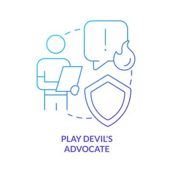 Play devil advocate concept blue gradient icon Stock Illustration