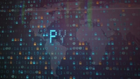Play, digital background, futuristic background with digital signs Stock Footage 104695224