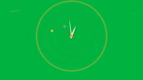 On play digital clock rotating on transparent HUD, hands, markers moving, Stock Footage 333971865