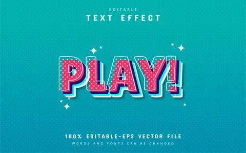 Play dots pattern style text effect Stock Illustration
