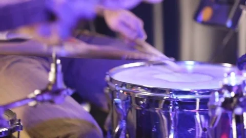 Play the drum set close up 스톡 동영상 85460067