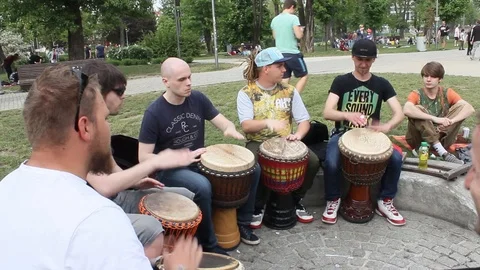 Play drums in Wroclaw Stock Footage 89359659