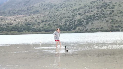 Play with duck Stock Footage 44388650