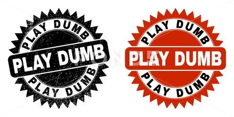 PLAY DUMB Black Rosette Watermark with Scratched Texture: Graphic ...