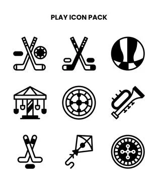 Play DuoTone Icons Pack Stock Illustration