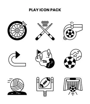 Play DuoTone Vector Icons Pack Stock Illustration