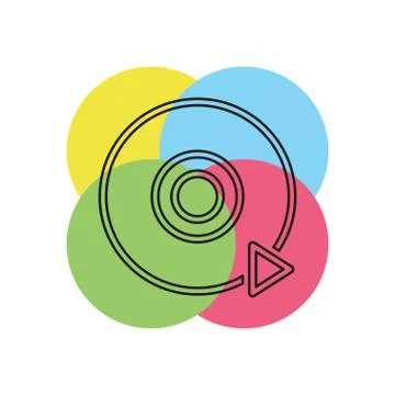 Play dvd button - media or music player Stock Illustration