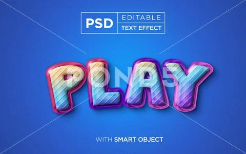 PLAY editable text effect, kids TEXT EFFECT PSD Template