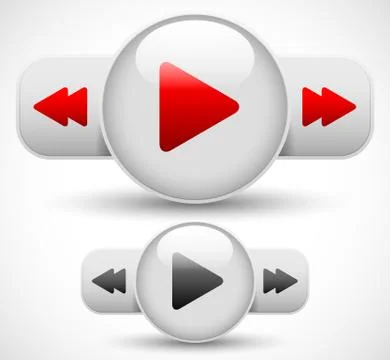 Play, fast forward, rewind button Stock Illustration