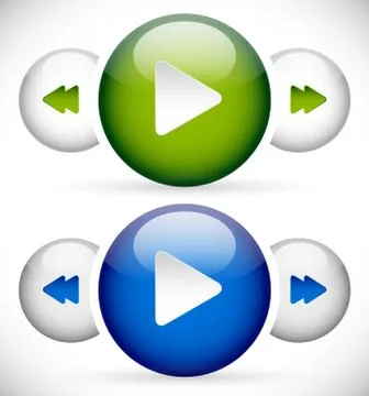 Play, fast forward, rewind button Stock Illustration